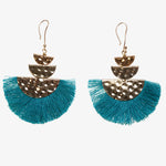 Fan Earrings - Teal - Simply Beach UK