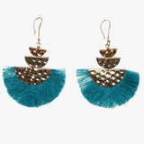 Fan Earrings - Teal - Simply Beach UK