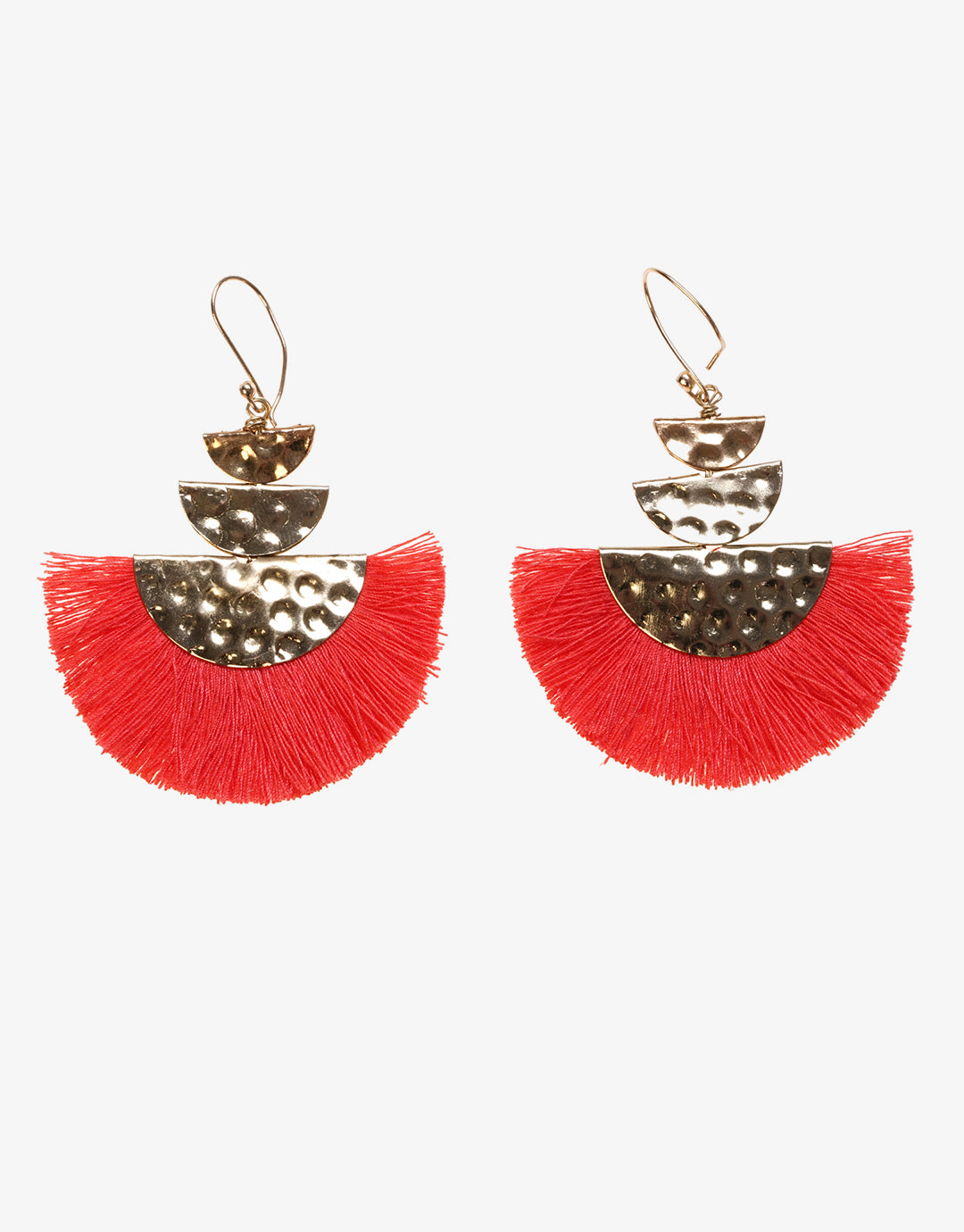 Fan Earrings - Red - Simply Beach UK