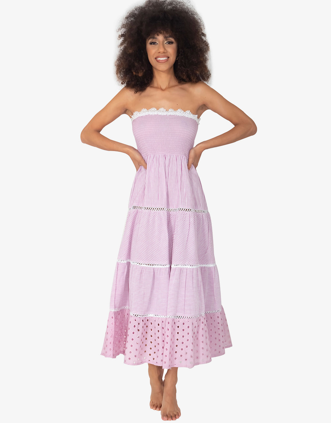 Joy Bandeau Maxi Dress - Pink - Simply Beach UK