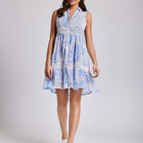 Elsa Sleeveless Shirt Dress - Blue - Simply Beach UK