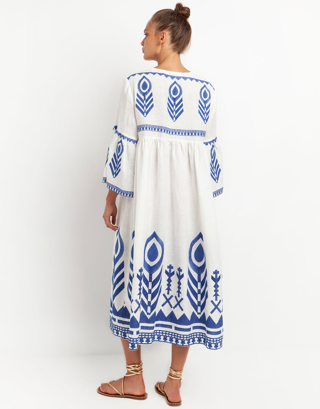 greek archaic kori midi dress Greek Archaic Kori Midi Linen Dress