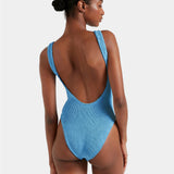 Hunza G Square Neck Swimsuit - Sky Blue - Simply Beach UK