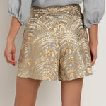 Greek Archaic Kori New Triangle Shorts - Light Grey and Gold - Simply Beach UK