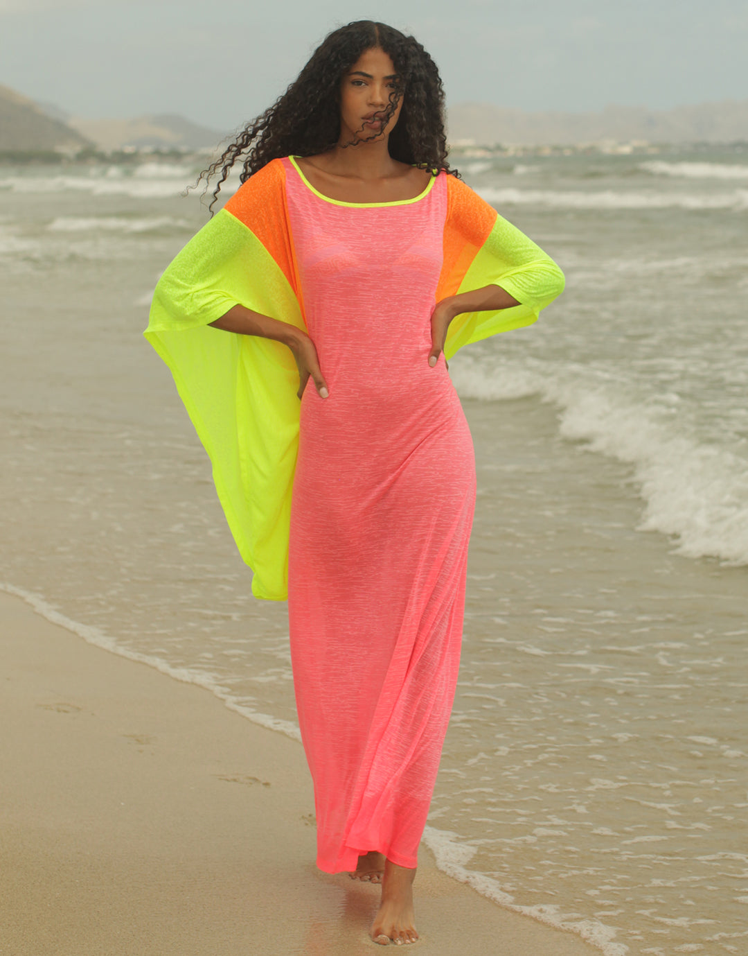 Clara Butterfly Kaftan - Hot Pink - Simply Beach UK