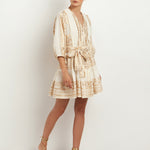 Classic Triangle Mini Dress - Natural and Gold - Simply Beach UK