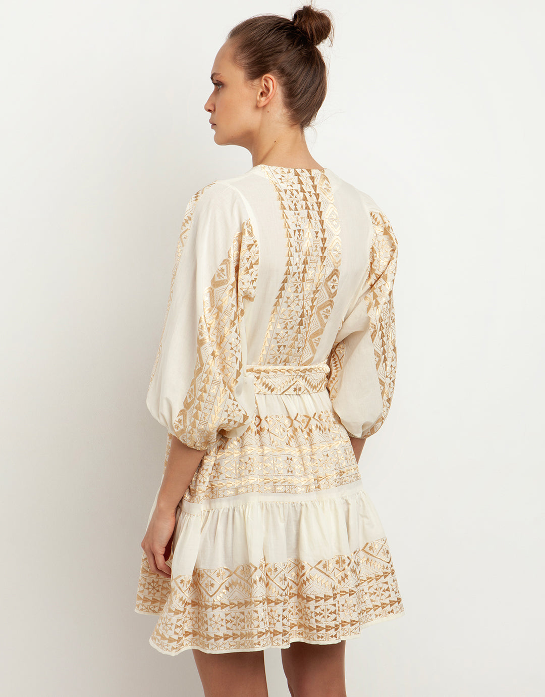 Classic Triangle Mini Dress - Natural and Gold - Simply Beach UK