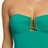 Jetset Bandeau Swimsuit - Mineral Green - Simply Beach UK
