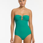 Jetset Bandeau Swimsuit - Mineral Green - Simply Beach UK