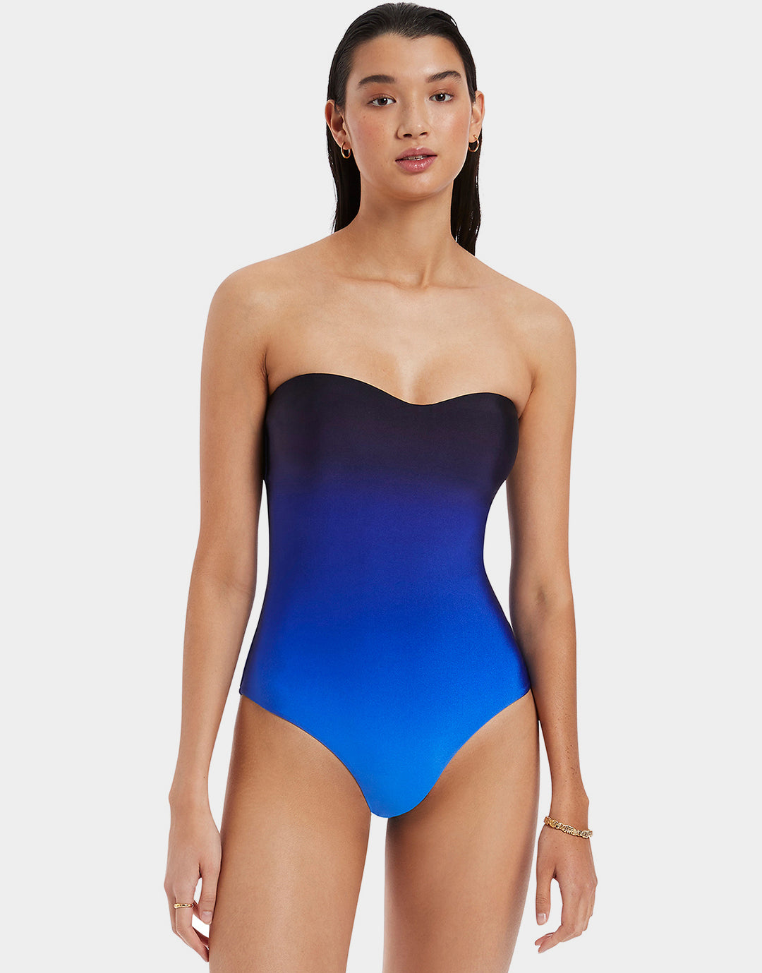 Oia Sunset Bandeau Swimsuit - Ocean - Simply Beach UK