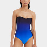 Oia Sunset Bandeau Swimsuit - Ocean - Simply Beach UK