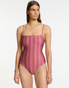 Alessia Geo Minimal Tank Swimsuit - Peony - Simply Beach UK