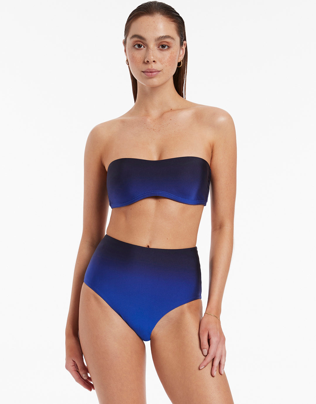 Oia Sunset High Waist Bikini Pant - Ocean - Simply Beach UK