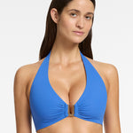 Jetset D DD U Trim Halter Bikini Top - Tide Blue - Simply Beach UK