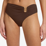 Jetset U Trim Mid Bikini Pant - Chocolate - Simply Beach UK