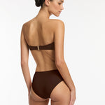 Jetset U Trim Mid Bikini Pant - Chocolate - Simply Beach UK