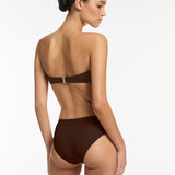 Jetset U Trim Mid Bikini Pant - Chocolate - Simply Beach UK