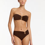 Jetset U Trim Mid Bikini Pant - Chocolate - Simply Beach UK