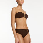 Jetset U Trim Mid Bikini Pant - Chocolate - Simply Beach UK