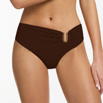 Jetset U Trim Mid Bikini Pant - Chocolate - Simply Beach UK
