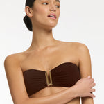 Jetset Bandeau Bikini Top - Chocolate - Simply Beach UK