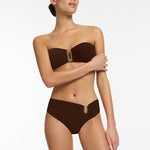 Jetset U Trim Mid Bikini Pant - Chocolate - Simply Beach UK