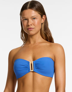 Jetset U Trim Bandeau Bikini Top - Tide Blue - Simply Beach UK