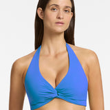 Jetset D DD Twist Front Bikini Top - Tide Blue - Simply Beach UK