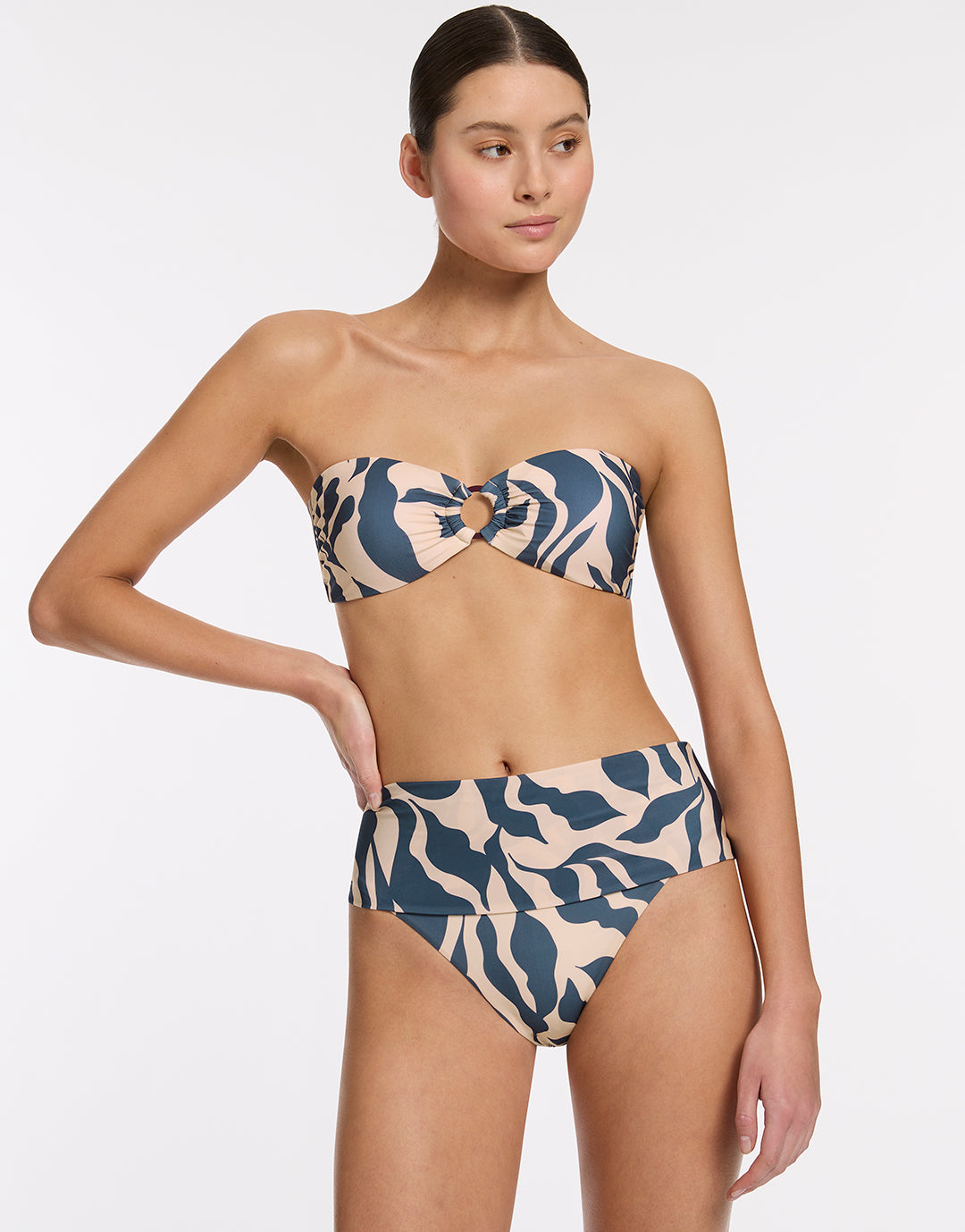 Sereno Fold Bikini Pant - Steel Blue - Simply Beach UK