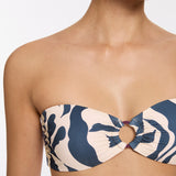 Sereno Ring Bandeau Bikini Top - Steel Blue - Simply Beach UK