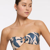 Sereno Ring Bandeau Bikini Top - Steel Blue - Simply Beach UK