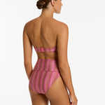 Alessia Geo Bandeau Bikini Top - Peony - Simply Beach UK