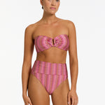 Alessia Geo Bandeau Bikini Top - Peony - Simply Beach UK