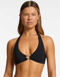 Jetset Lien Triangle Bikini Top - Black - Simply Beach UK