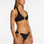 Jetset Lien Trim Hipster Bikini Pant - Black - Simply Beach UK