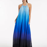 Oia Sunset Halter Maxi Dress - Ocean - Simply Beach UK