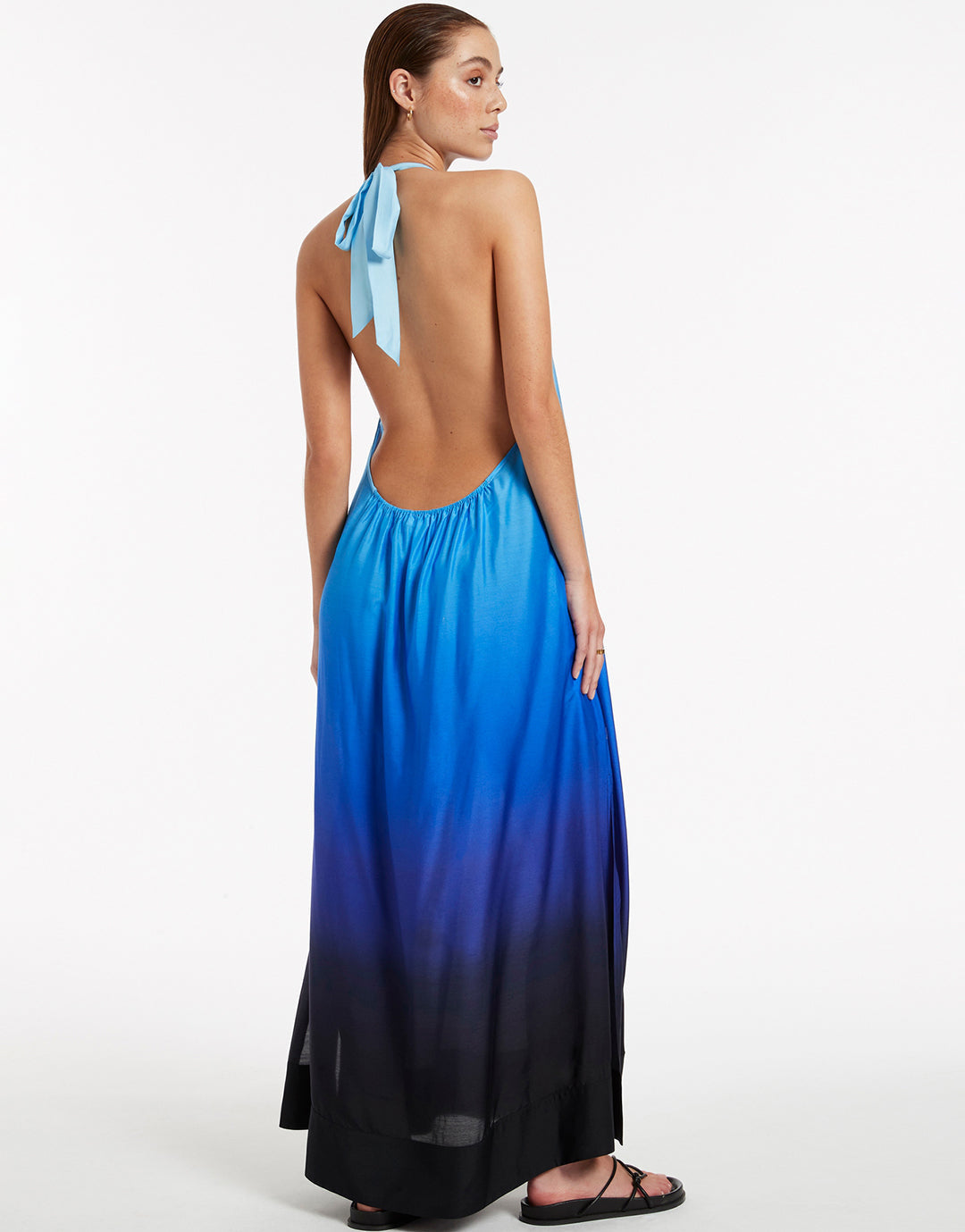 Oia Sunset Halter Maxi Dress - Ocean - Simply Beach UK