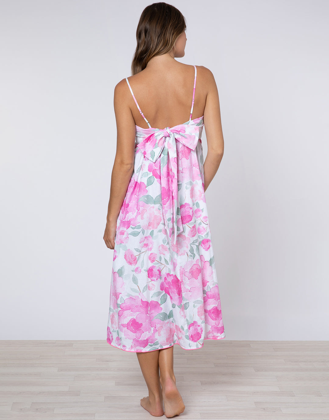 Peony Tie Back Midi Dress - Pink - Simply Beach UK