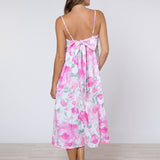 Peony Tie Back Midi Dress - Pink - Simply Beach UK