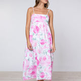 Peony Tie Back Midi Dress - Pink - Simply Beach UK