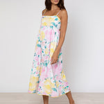 Peony Tie Back Midi Dress - Lemon - Simply Beach UK