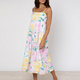 Peony Tie Back Midi Dress - Lemon - Simply Beach UK