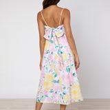 Peony Tie Back Midi Dress - Lemon - Simply Beach UK