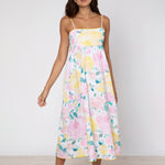 Peony Tie Back Midi Dress - Lemon - Simply Beach UK