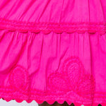 Poplin V-Neck Tiered Mini Dress with Ric-Rac - Indian Pink - Simply Beach UK