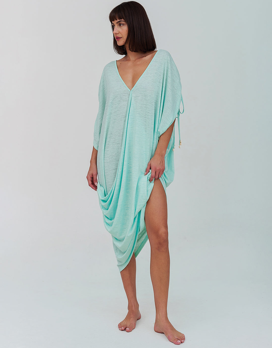 Juno Draped Dress - Aqua - Simply Beach UK