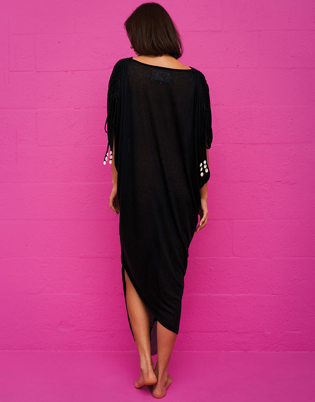 Juno Draped Dress - Black - Simply Beach UK