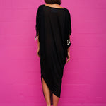 Juno Draped Dress - Black - Simply Beach UK