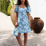 Pink City Prints Jodhpur Mini Dress - Meadow Border - Simply Beach UK