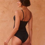 Timeless Underwired Twist Bandeau Swimsuit - Jet - Simply Beach UK